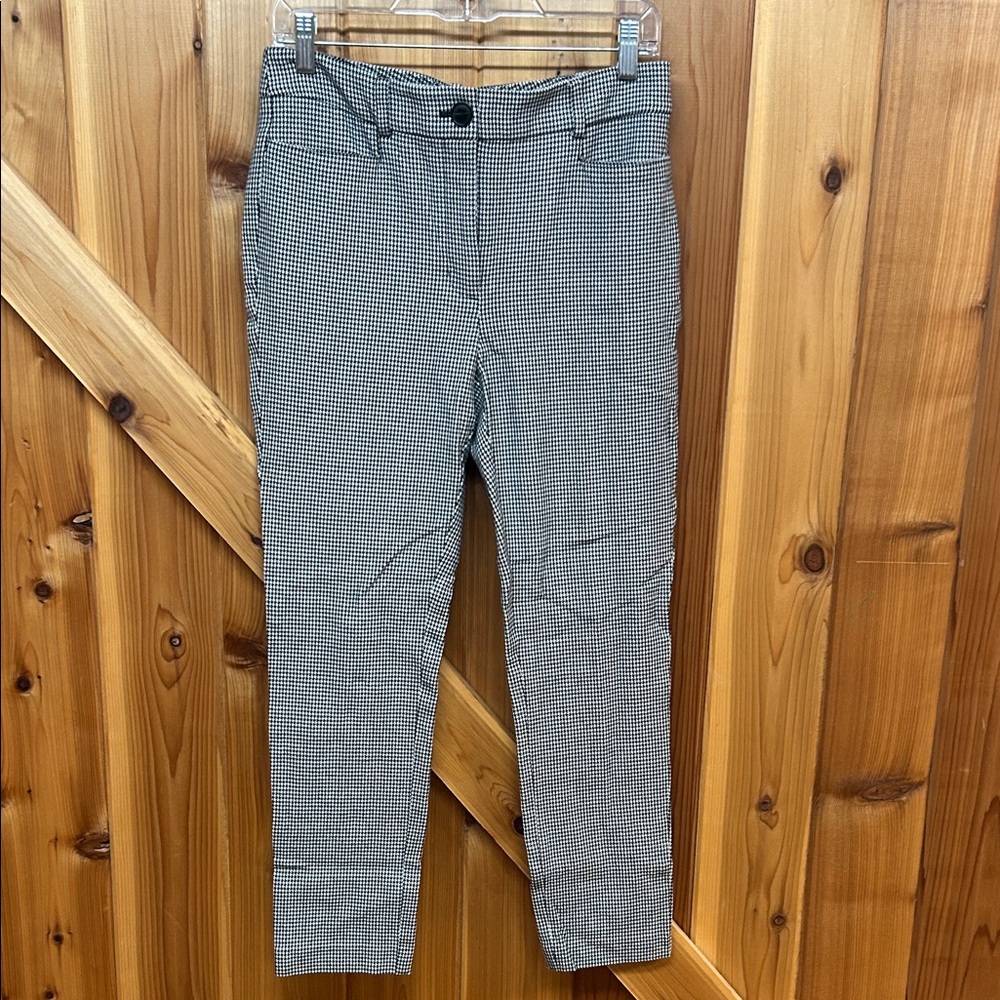 LOFT Black and White Houndstooth Pants